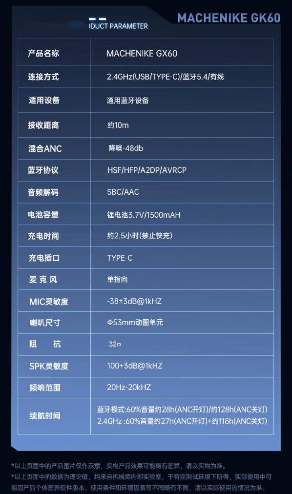 机械师gx60电竞耳机参数